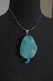 Featuring:  Natural Turquoise, 7.5" plus 3+ inch drop, sterling silver