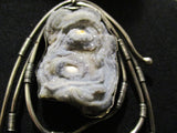 In Praise of Nature, collar necklace w/geode drop, sterling