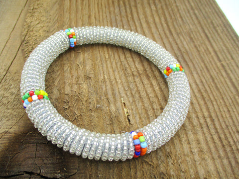 First Frost;  Kumihimo Bracelet 6.5-8" wrist (Copy) (Copy)