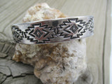 Vintage Harold J stamped Sterling Cuff Bracelet, 7-8.5