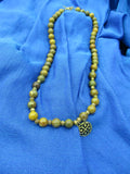 Tasteful jasper necklace, 8.5" + .5" drop