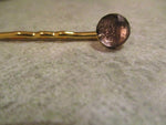 Hair/Scarf Pin, Rose cut 10 mm Amethyst (lab grown), gold-plated pin