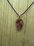 Agate, 1" long (16" sterling silver chain & 18" black silicone cord included)